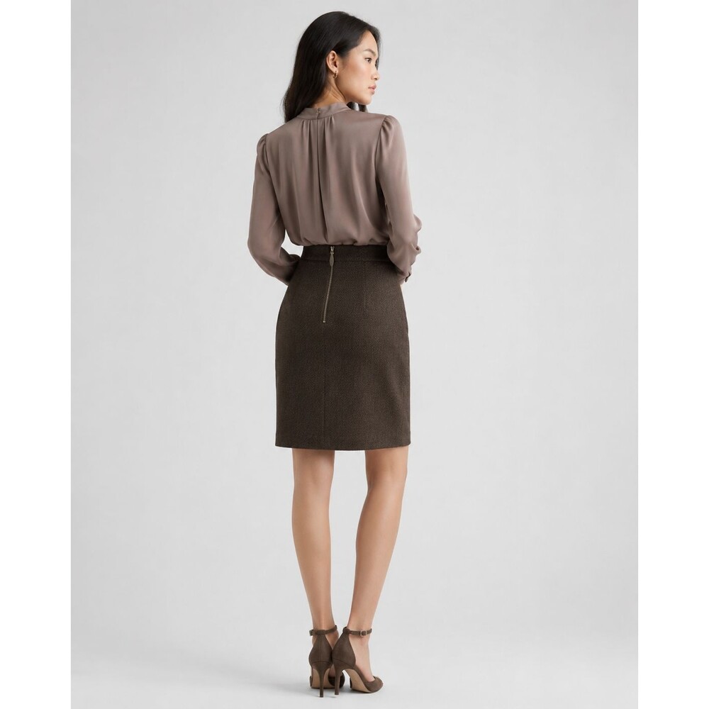Dolce & Gabbana Womens Sz IT38 US4 Herringbone Virgin Wool Pencil Skirt Italy - Picture 2 of 16
